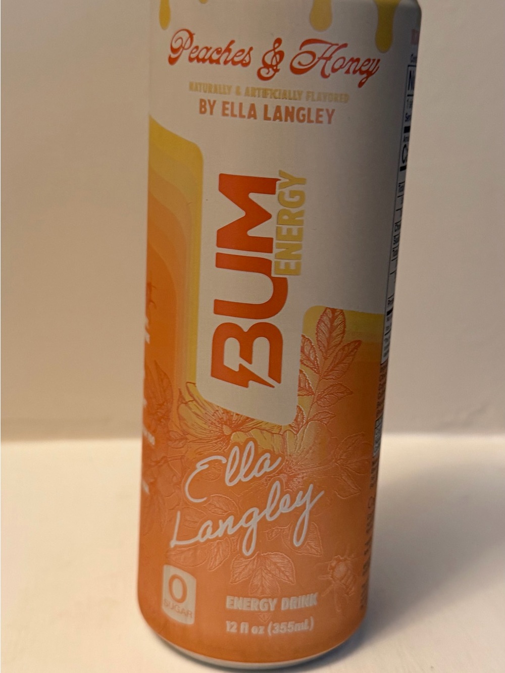 Ella Langley BUM Peaches & Honey Energy Drink RARE LIMITED CAN